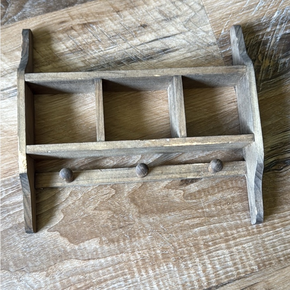 Rustic Brown Wooden Wall Shelf